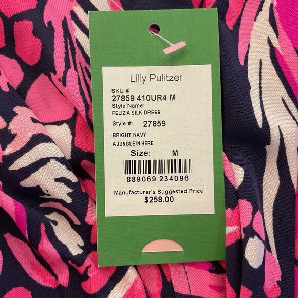 Lilly Pulitzer Felizia Dress Jungle In Here Print Size M 100% Silk NWT $258 - Picture 5 of 8